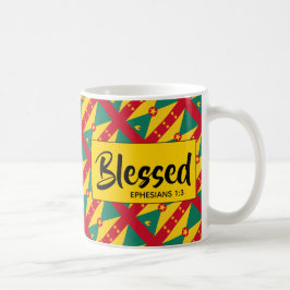 Caneca De Café GRENADA Abençoou Escritura Cristã Efesiana