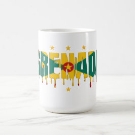Caneca De Café Grenada Drip Texto | Projeto de Bandeira do Caribe