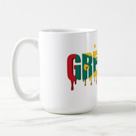 Caneca De Café Grenada Drip Texto | Projeto de Bandeira do Caribe