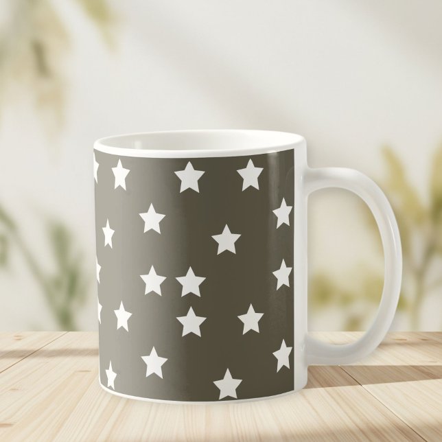Caneca De Café Grey Mug with White Stars (Criador carregado)