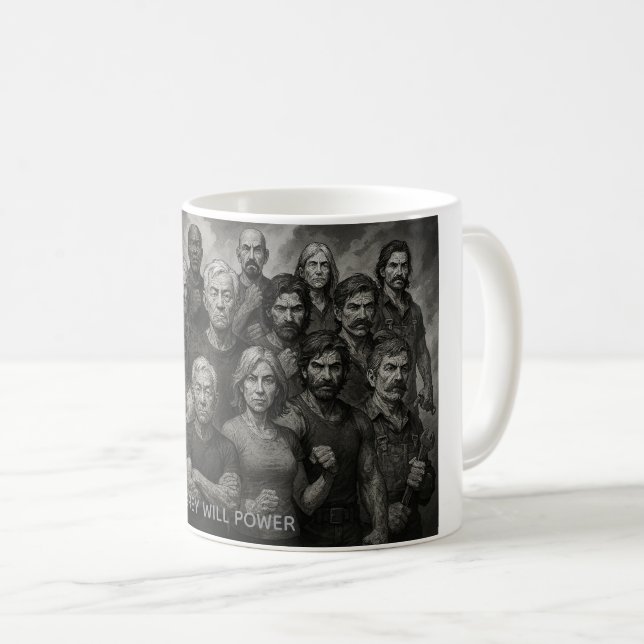 Caneca de Café Grey Will Power (Frente Esquerda)