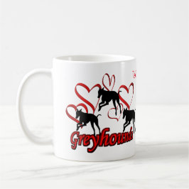 Caneca De Café Greyhounds Hearts Dog Personalizado