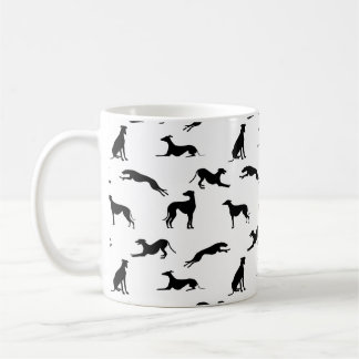 Caneca De Café Greyt Greyhound Silhouettes - Preto em Branco