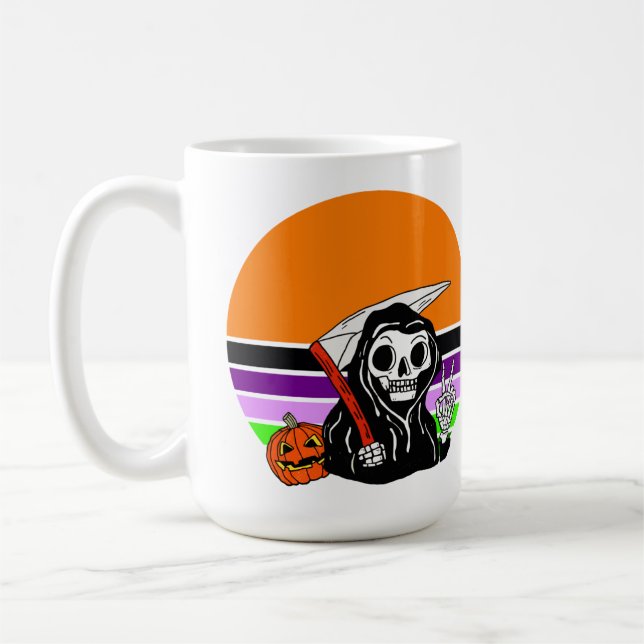 Caneca De Café Grim Reaper - Halloween Sunset Jack O'Lantern (Esquerda)