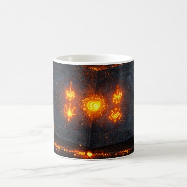 Caneca De Café grimório antigo com páginas escuras (Centro)