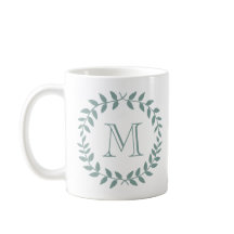 Grinalda Botânica Verde Sálvia Empoeirada Monogram