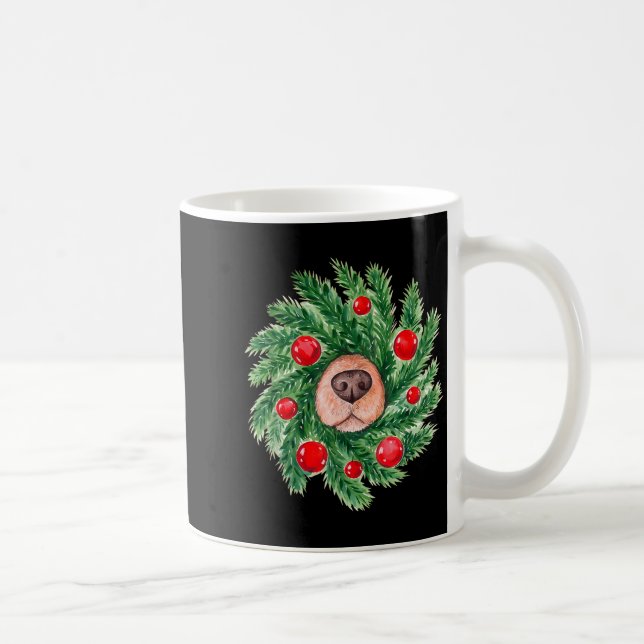Caneca De Café Grinalda De Natal Com Nariz De Cachorro Fofo Mãe D (Direita)