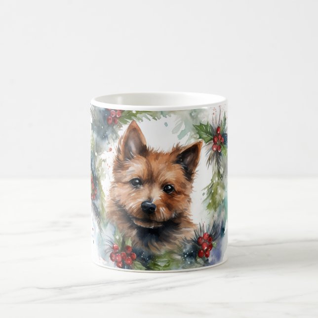 Caneca De Café Grinalda de Natal do Terrier Australiano Cachorro  (Centro)
