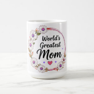 Caneca De Café Grinalda Floral de Margaridas para a Melhor Mãe do