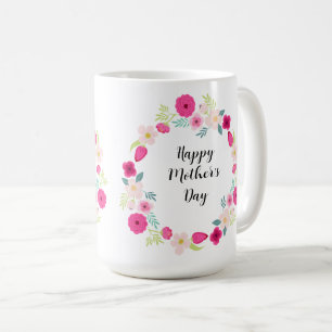 Caneca De Café Grinalda Floral Rústica Colorida