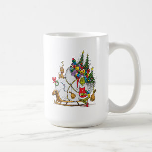 Caneca De Café Grinch Clássico Grinch & Max com Trenó