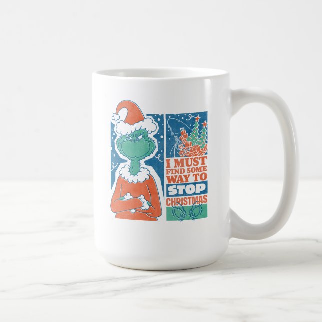 Caneca De Café Grinch | Pare o Natal Gráfico Antigo (Direita)