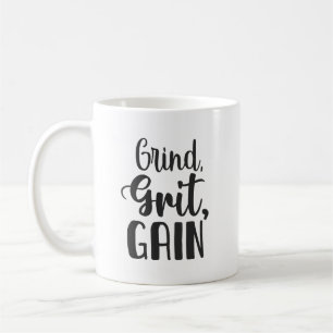 Caneca De Café Grind, Grit, Gain, Hustle, Gym, Motivação De Suces