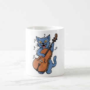 Caneca De Café Gritando Músico Gato Tocando Cello
