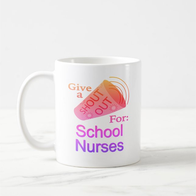Caneca De Café Gritar nas Enfermeiras Escolares Mug de Café (Esquerda)