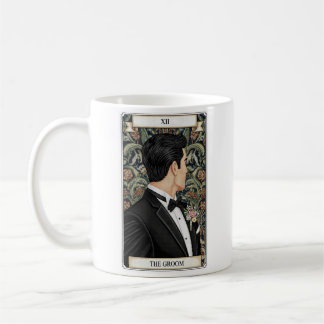 Caneca De Café Groom Mug, Tarot Card Design in Yarn Art Style