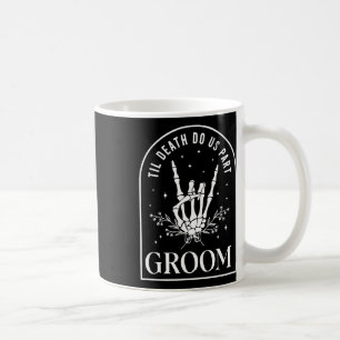Caneca De Café Groom Noiva Skeleton Rock Hand Casais Casamento Ha