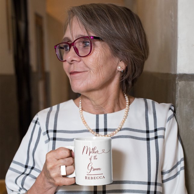 Caneca De Café Groom Pink Peony Wedding (Mother of the Groom Mug)