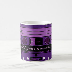 Caneca De Café Groove de Cassete Roxo_