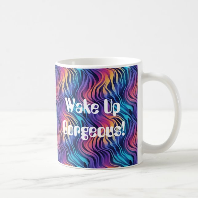 Caneca De Café Groovy 90s Multicolor Estilo Boho  (Direita)