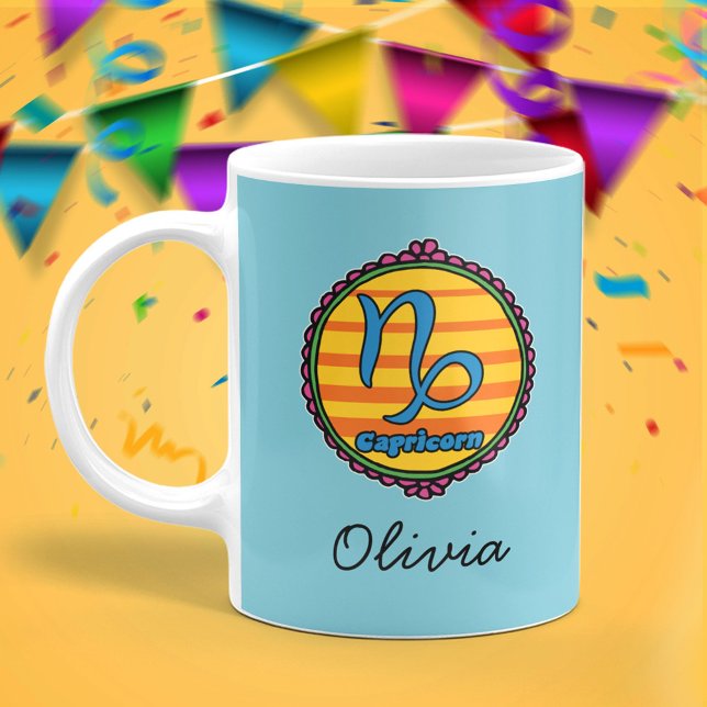 Caneca De Café Groovy Capricorn Custom (Criador carregado)