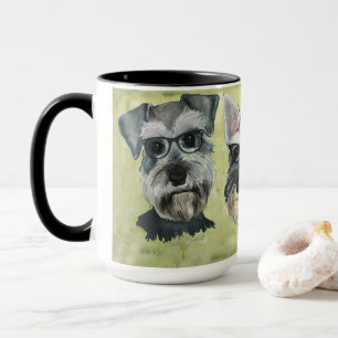 Caneca de café Groovy dos vidros do Schnauzer