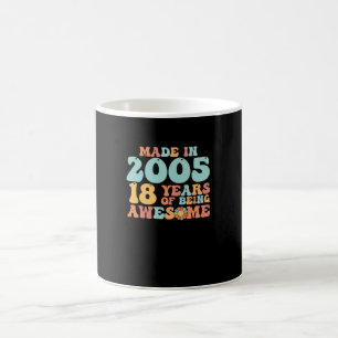 Caneca De Café Groovy Feito Em 2005 18 Anos Sendo Incrível