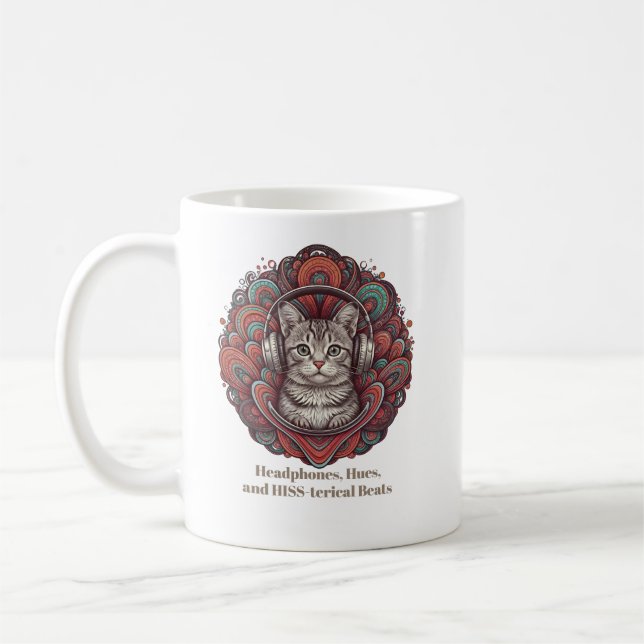 Caneca De Café Groovy Gatinho Vibe Mug - Silver Tabby (Esquerda)