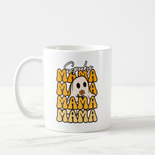 Caneca De Café Groovy Halloween Mama Dia de as Bruxas engraçado d