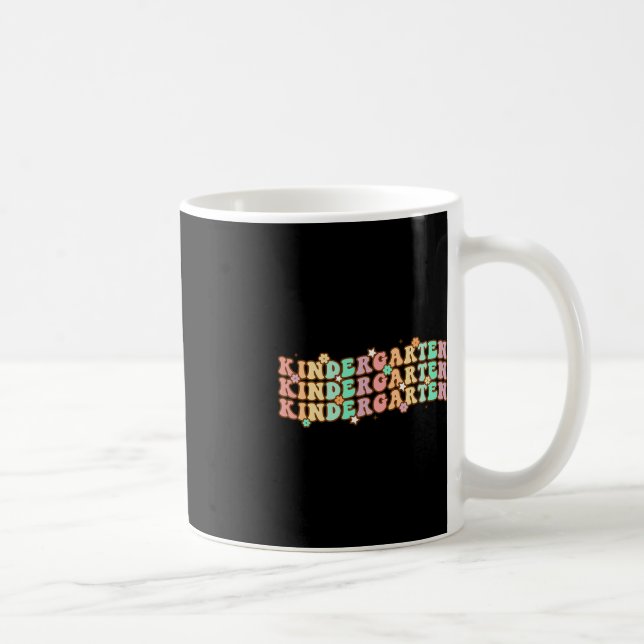 Caneca De Café Groovy Kindergarten Vibes Enfrenta Professores Ret (Direita)