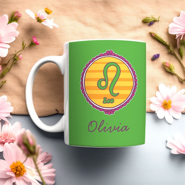 Caneca De Café Groovy Leo Personalizado (Criador carregado)