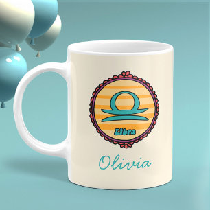 Caneca De Café Groovy Libra Personalizado