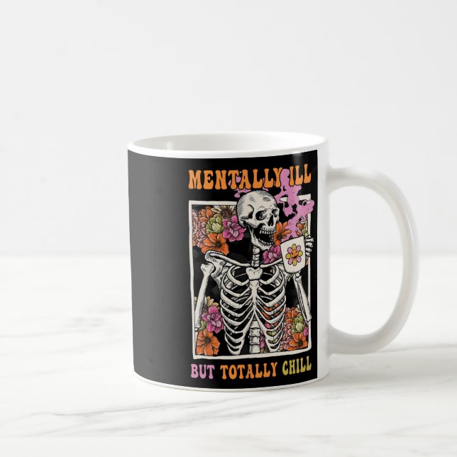 Caneca De Café Groovy Mentalmente Doente, Mas Totalmente Enchido  (Direita)