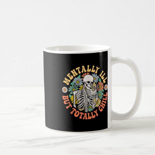 Caneca De Café Groovy Mentalmente Doente, Mas Totalmente Enchido  (Direita)