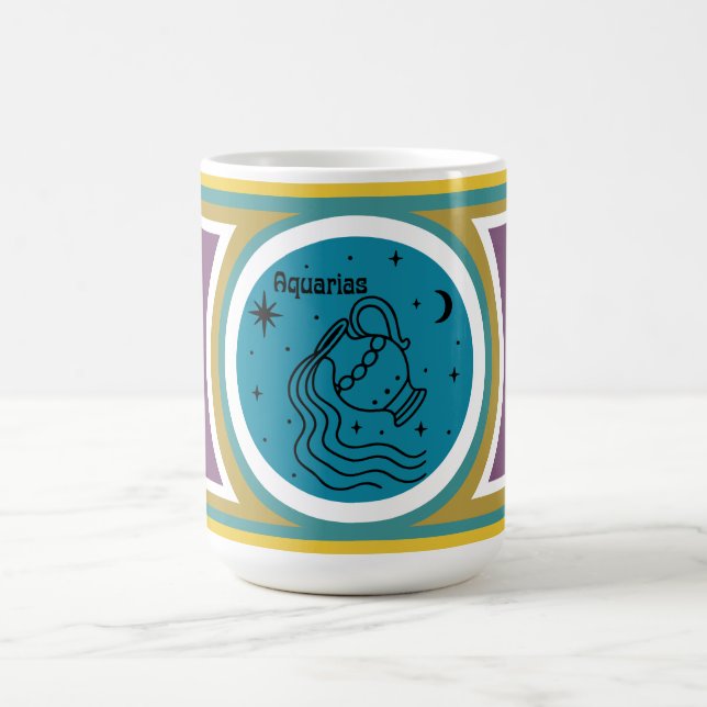 Caneca De Café Groovy Mod Aquarias Zodiac Mug (Centro)