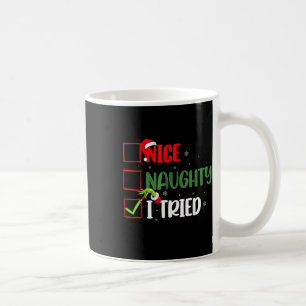 Caneca De Café Groovy Nice Naughty, Eu Tentei O Natal De 2024 Pap