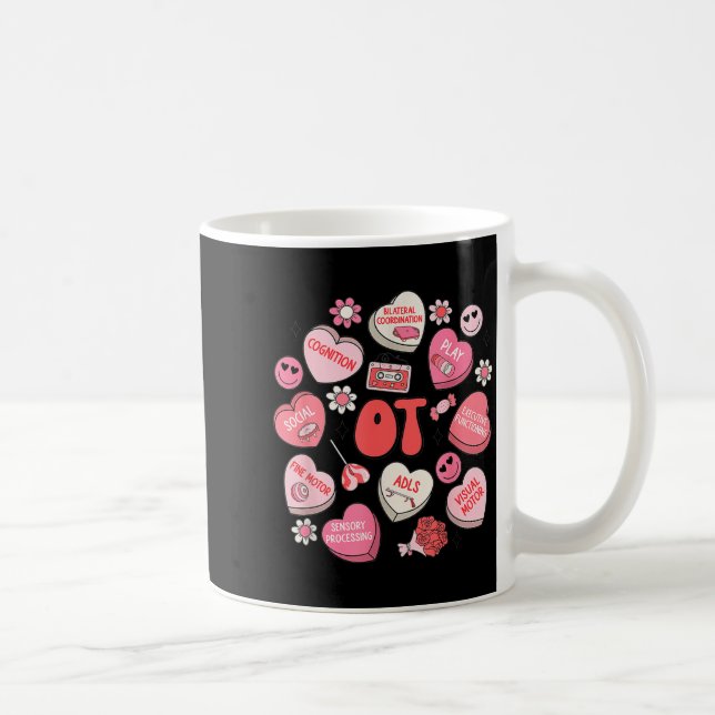 Caneca De Café Groovy Occupational Therapy Valentine Ot Conversat (Direita)