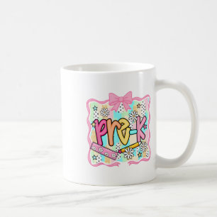 Caneca De Café Groovy Pré-k Volta às Aulas Primeiro Dia de Aula B