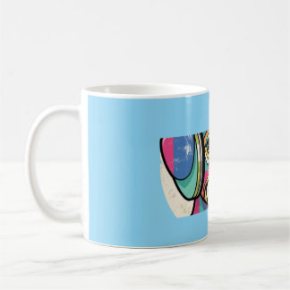 Caneca De Café Groovy Puppy: Uma Canina Colorida