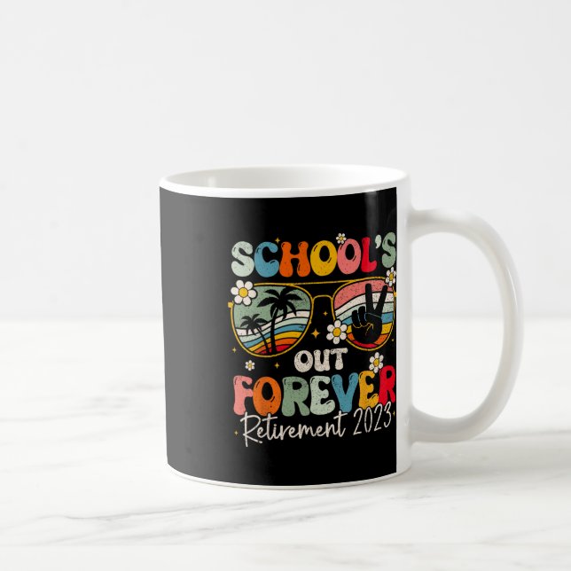 Caneca De Café Groovy School's Out Forever Retirement Teacher Ret (Direita)