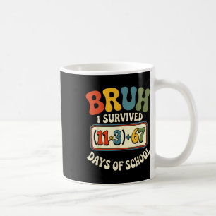 Caneca De Café Groovy Sobreviveu 100 Dias Escola Bruh Equação Mat