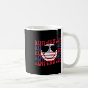 Caneca De Café Groovy Sorrindo Face Americana 4 De Julho