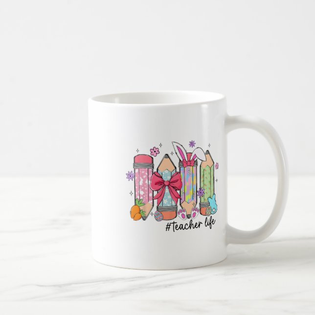 Caneca De Café Groovy Sped Professer Coelhinho De Páscoa Ensino D (Direita)