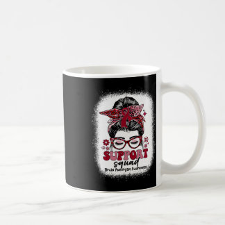 Caneca De Café Groovy Support Squad Messy Bun Brain Aneurysm 