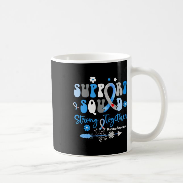 Caneca De Café Groovy Support Squad Ribbon T1d Sensibilização par (Direita)