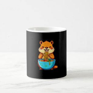 Caneca De Café Groundhog Comendo Ramen Feliz Dia do Marmoço