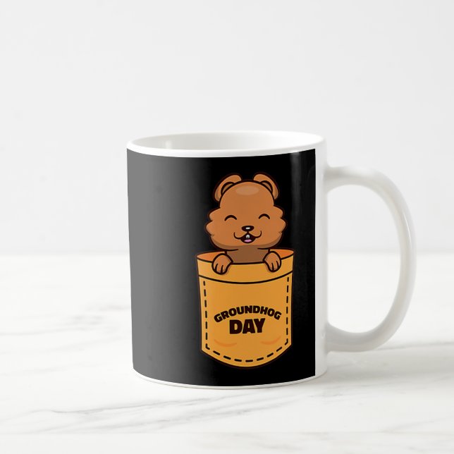 Caneca De Café Groundhog Day 2023 Pocket Meme Funny Groundhog Lov (Direita)