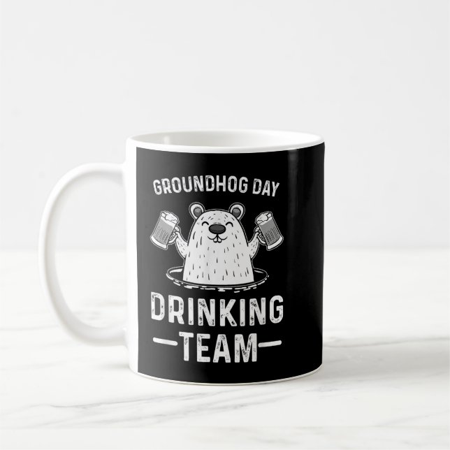 Caneca De Café Groundhog Day Bebendo Woodchuck, 2 de fevereiro (Esquerda)
