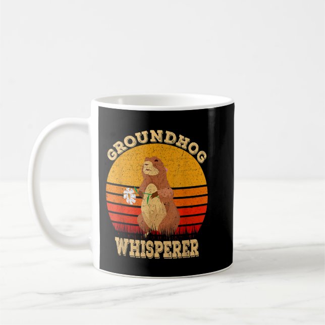 Caneca De Café Groundhog Whisperer Funny Ground Hog Dia 2020 Happ (Esquerda)