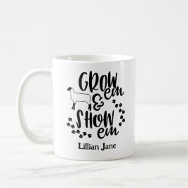 Caneca De Café Grow Em Show Em Lamb Custom Name